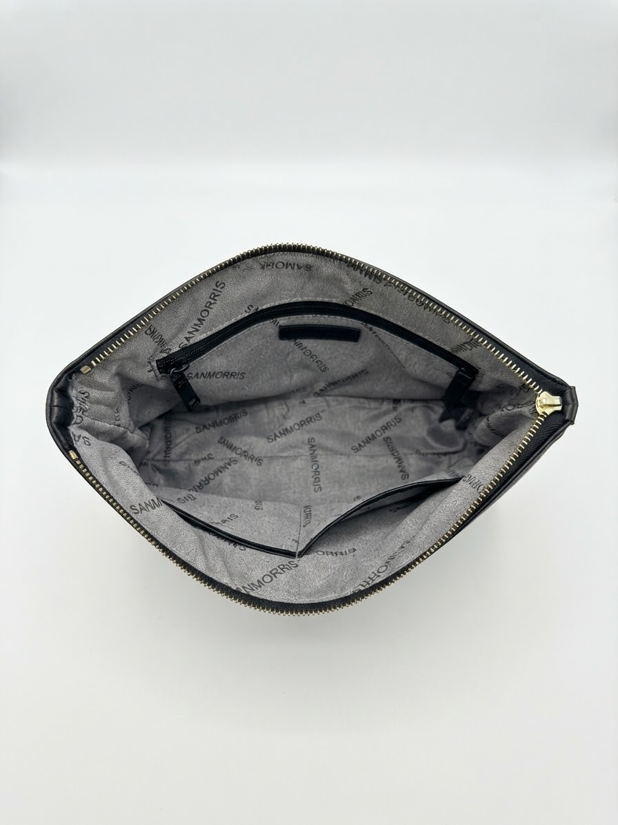 Sanmorris Siyah Yılan Derili Kadın Portföy & Clutch